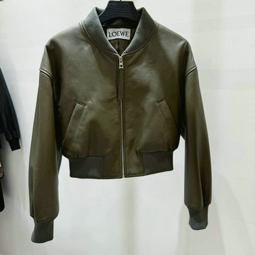 商品名称：ロエベ LOEWE XG-WTLE24009G 2024年秋冬最新入荷 レザーコート レディース ファスナージャケット アウター