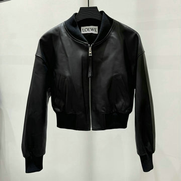 ロエベ LOEWE XG-WTLE24009K 2024年秋冬最新入荷 レザーコート レディース ファスナージャケット アウター