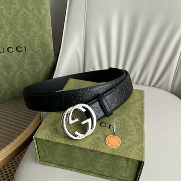 グッチ GUCCI 057-GG411924GBK 2024年最新入荷 ダブル G バックル ベルト 幅4cm
