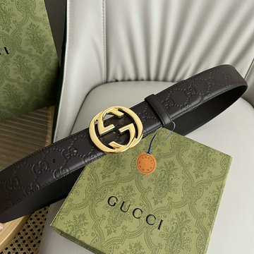 グッチ GUCCI 057-GG411924GSK 2024年最新入荷 ダブル G バックル ベルト 幅4cm