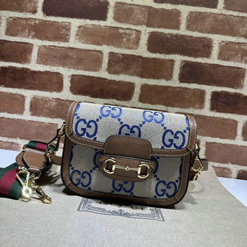 グッチ GUCCI 057-GG658574BLZ 2024年最新入荷 ホースビット 1955 ミニバッグ 斜め掛け ショルダーバッグ フラップバッグ レディース