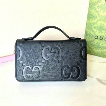 グッチ GUCCI 057-GG751760PBK  2024年最新入荷 ジャンボ GG トラベルドキュメントケース 手持ちウォレット ファスナー長財布 レザー