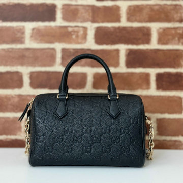 グッチ GUCCI 057-GG815255PBK 2024年最新入荷 GGエンブレム スモール トップハンドルバッグ トートバッグ 2way ショルダーバッグ レディース