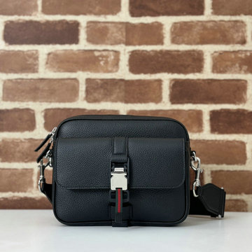 グッチ GUCCI 057-GG816751PBK 2024年最新入荷 ウェブ ストライプ付き スモール クロスボディバッグ メンズ ショルダーバッグ レザー