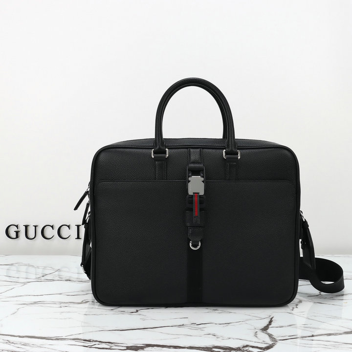 グッチ GUCCI 057-GG816757PBK 2024年最新入荷 ウェブ ストライプ付き ブリーフケース トートバッグ 2way ショルダーバッグ メンズ レザー