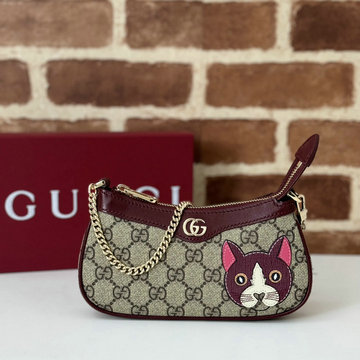 グッチ GUCCI 057-GG818763XKT 2024年最新入荷 キャット ディテール GG ミニバッグ チェーンポーチ ショルダーバッグ レディース