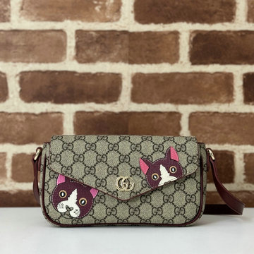 グッチ GUCCI 057-GG818764BKT 2024年最新入荷 キャット ディテール付き GG ミニショルダーバッグ ポーチ レディース