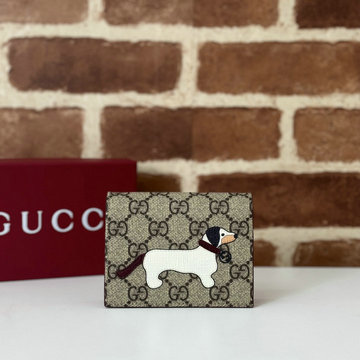 グッチ GUCCI 057-GG818767BXG 2024年最新入荷 ドッグ ディテール付き GG ミニウォレット 名刺入れ カードケース キャンパス