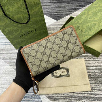 グッチ GUCCI 057-GG821803BXZ 2024年最新入荷 GGエンブレム ジップウォレット ファスナー長財布 カード入れ