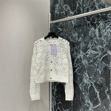 商品細詳を見る:クリスチャンディオール CHRISTIAN DIOR XG-MKCD25009  2025年新作 透かし彫り カーディガン ロングスリーブ ウールニットコート クルーネック