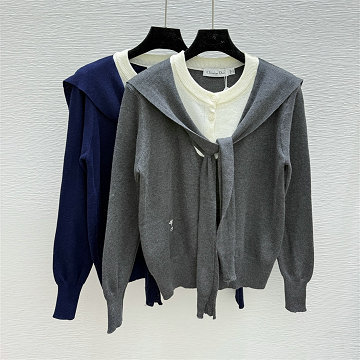 商品名称：クリスチャンディオール CHRISTIAN DIOR XG-MKCD25010 2025年新作 フェイク カーディガン ロングスリーブ ウールニットコート ショール付き