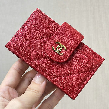 商品細詳を見る:シャネル CHANEL GH-CH0342RD 2025年最新入荷 カードケース 名刺入れ キャビアスキン