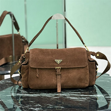 プラダ PRADA GH-PD1BD391RSK  2025年新作 エクスプローラ ラージ スエード ショルダーバッグ ホーボーバッグ レディース