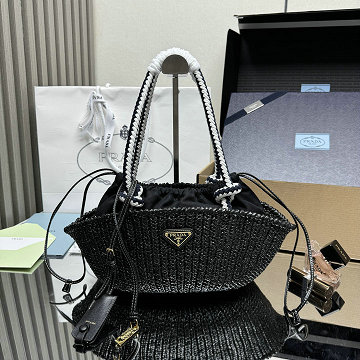 プラダ PRADA GH-PD1BA463BK 2025年新作 スモール クロシェ バッグ トートバッグ バケットバッグ ショルダーバッグ