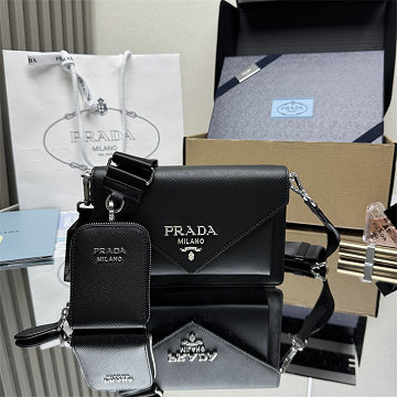 プラダ PRADA GH-PD1BP020BK 2025年新作 ポーチ付き フラップバッグ ミニ ショルダーバッグ レディース