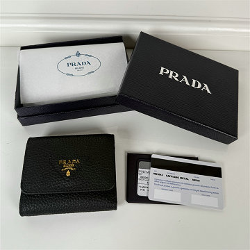 商品名称：プラダ PRADA GH-PD1MH043LBK  2025年新作 三つ折り短財布 ショートウォレット カード入れ 小銭入れ
