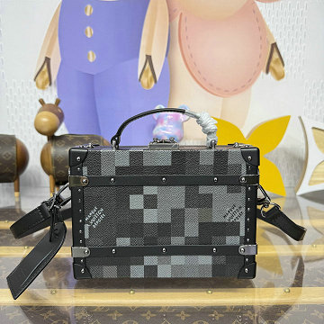 商品名称：ルイヴィトン LOUISVUITTON 057-N00059 2025年新作 ハンドル トランク ショルダーバッグ スクエアバッグ ダモフラージュ ブラック キャンバス