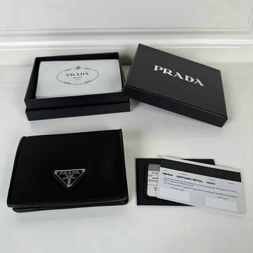 商品名称：プラダ PRADA 99-PD1M0204SJBK　2025年新作 2つ折り短財布 カード入れ 小銭入れ 札入れ ショートウォレット