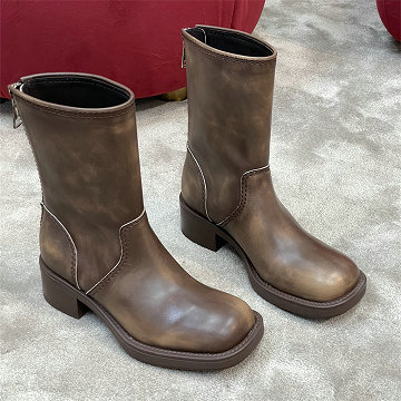 ミュウミュウ MIUMIU 99-MMJ25004 2025年新作 ショートブーツ ローヒール カジュアルシューズ レディース