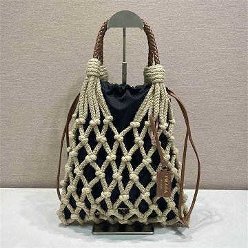 商品細詳を見る:プラダ PRADA 2025年新作 ヌエ ミディアム コットンマクラメ バッグ トートバッグ ハンドバッグ