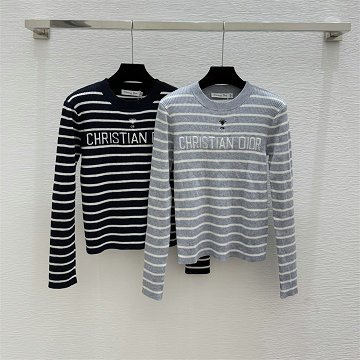 商品名称：クリスチャンディオール CHRISTIAN DIOR XG-MCCD25019 2025年新作 ストライプ セーター ロングスリーブ ウールニット クルーネック