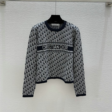 クリスチャンディオール CHRISTIAN DIOR XG-MCCD25020 2025年新作 オブリークジャカード セーター ロングスリーブ ウールニット クルーネック