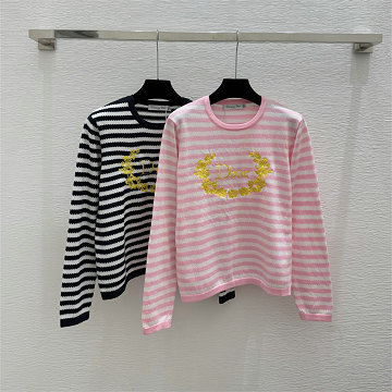 クリスチャンディオール CHRISTIAN DIOR XG-MCCD25021 2025年新作 ストライプ セーター ロングスリーブ ウールニット クルーネック