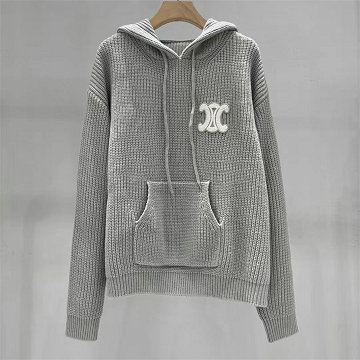 商品名称：セリーヌ CELINE XG-MCCE25004 2025年新作 ロングスリーブ ニットパーカー ウールニット セーター フード付き 長袖 レディース