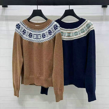 商品名称：セリーヌ CELINE XG-MCCE25007 2025年新作 ロングスリーブ ウールニット セーター クルーネック 長袖 レディース