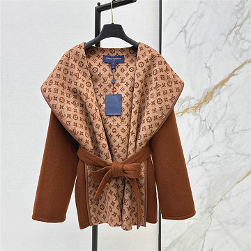 商品名称：ルイヴィトン LOUISVUITTON XG-WTLV25024 2025年新作 ベルテッド ショートラップ ピーコート ロングスリーブ アウターコート レディース