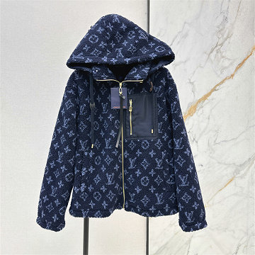 商品名称：ルイヴィトン LOUISVUITTON XG-WTLV25026 2025年新作 デニムエフェクト モノグラムフリースジャケット ロングスリーブ アウターコート