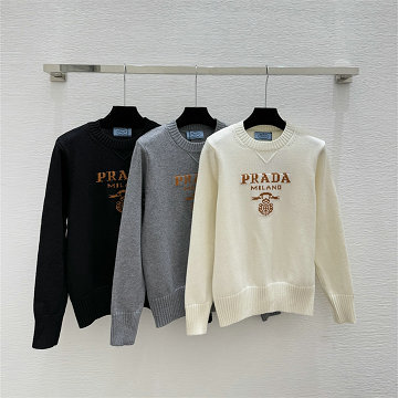 商品名称：プラダ PRADA XG-MCPD25003 2025年新作 ロングスリーブ ウールニット セーター クルーネック 長袖 レディース