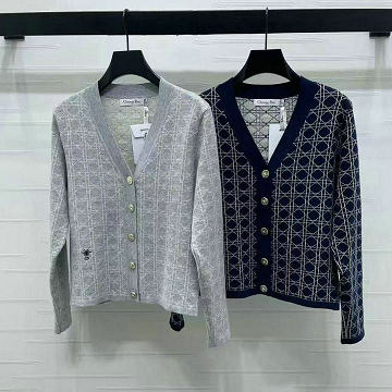 商品名称：クリスチャンディオール CHRISTIAN DIOR XG-MKCD25013  2025年新作 オブリークジャカード カーディガン ロングスリーブ ウールニット