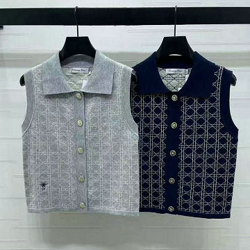 商品名称：クリスチャンディオール CHRISTIAN DIOR XG-MKCD25014 2025年新作 オブリークジャカード ニットベスト ノースリーブ カーディガン