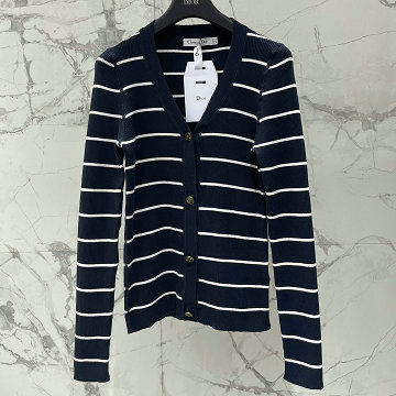 商品名称：クリスチャンディオール CHRISTIAN DIOR 2025年新作 ストライプ カーディガン ロングスリーブ ウール ニットセーター Vネック レディース