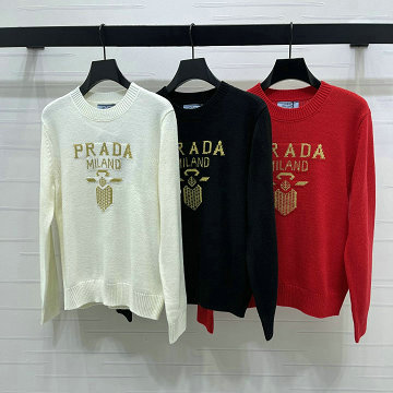 商品名称：プラダ PRADA 2025年新作 ロングスリーブ ウールニット セーター クルーネック レディース