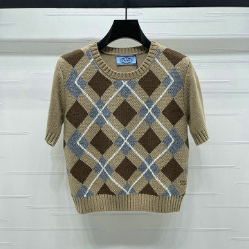 商品細詳を見る:プラダ PRADA 2025年新作 ショートスリーブ ウールニット セーター クルーネック レディース