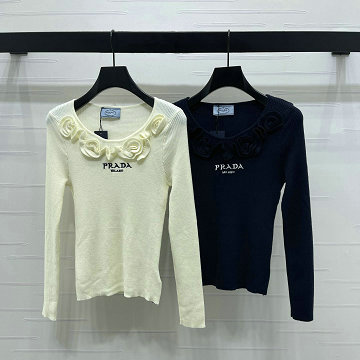商品名称：プラダ PRADA 2025年新作 カーディガン ロングスリーブ ウールニット セーター クルーネック レディース