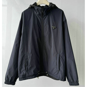 プラダ PRADA 2025年新作 フード付き リバーシブル ジップジャケット ロングスリーブ アウターコート