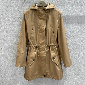 商品名称：バーパリー BURBERRY 99-WTBR25010  2025年新作 ロングスリーブ フーデッドジャケット ファスナー開閉式 トレンチコート トップスコート