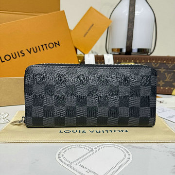 ルイヴィトン LOUISVUITTON N00056　2025年新作 ジッピーウォレット ホリゾンタル ファスナー長財布 ロングウォレット ダミエ グラフィット キャンバス