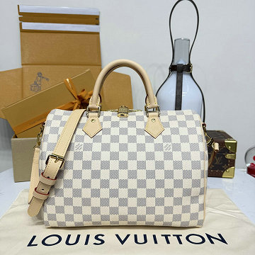 商品細詳を見る:ルイヴィトン LOUISVUITTON N40592　2025年新作 スピーディ バンドリエール 30 トートバッグ ハンドバッグ ショルダーバッグ ダミエアズール キャンバス