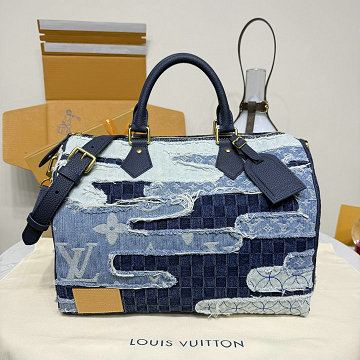 商品細詳を見る:ルイヴィトン LOUISVUITTON M15277　2025年新作 キーポル バンドリエール 40 トートバッグ ハンドバッグ デニム ボロ ランドスケープ