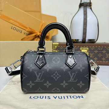 商品細詳を見る:ルイヴィトン LOUISVUITTON M26573　2025年新作 ナノ スピーディ トートバッグ ハンドバッグ ショルダーバッグ モノグラム エクリプス キャンバス