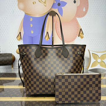 商品細詳を見る:ルイヴィトン LOUISVUITTON N40598　2025年新作 ネヴァーフル MM トートバッグ ハンドバッグ ダミエ エベヌ キャンバス