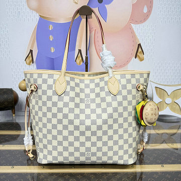 商品細詳を見る:ルイヴィトン LOUISVUITTON N40604　2025年新作 ネヴァーフル MM トートバッグ ハンドバッグ ダミエ アズール キャンバス