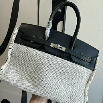 商品名称：エルメス HERMES 063-HBK35BSYBK 2025年新作 バーキン 35 Fray トートバッグ ハンドバッグ レディース swift革 キャンパス