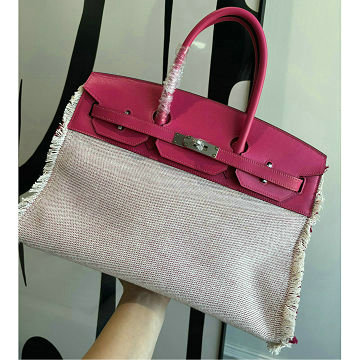 商品名称：エルメス HERMES 063-HBK35BSYMH 2025年新作 バーキン 35 Fray トートバッグ ハンドバッグ レディース swift革 キャンパス