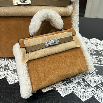 商品名称：エルメス HERMES 063-HKL19TDYZS 2025年新作 ミニ ケリー トップハンドルバッグ トートバッグ 2way ショルダーバッグ スエード