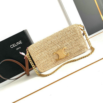 セリーヌ CELINE 99-CE10M432BXS 2024年最新入荷 マルチポシェット ショルダーバッグ ラフィア